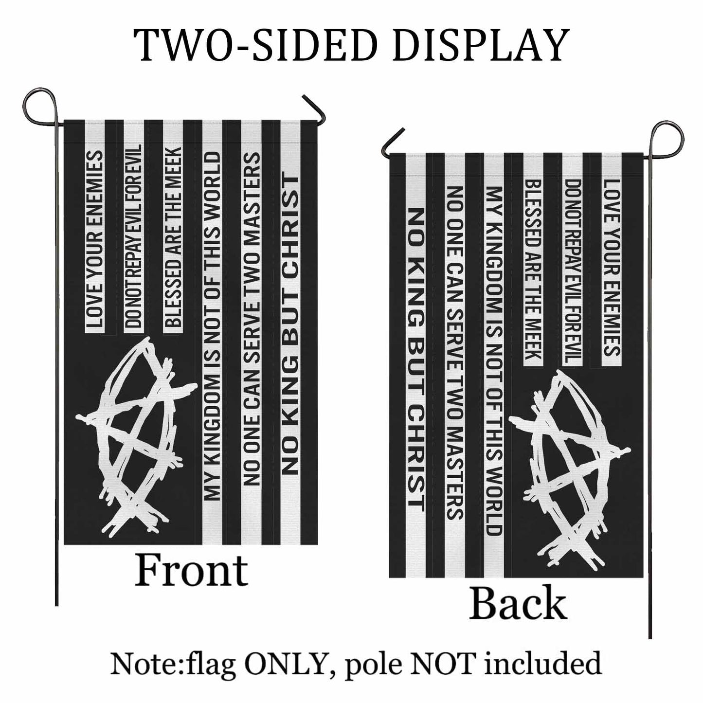 AnarchoChristian - No King But Christ Double-Sided Flag