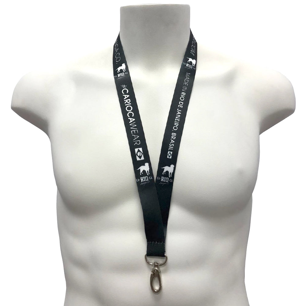 LOGOTIPO LANYARD Black, Blue, Red And White - Keychain Holder