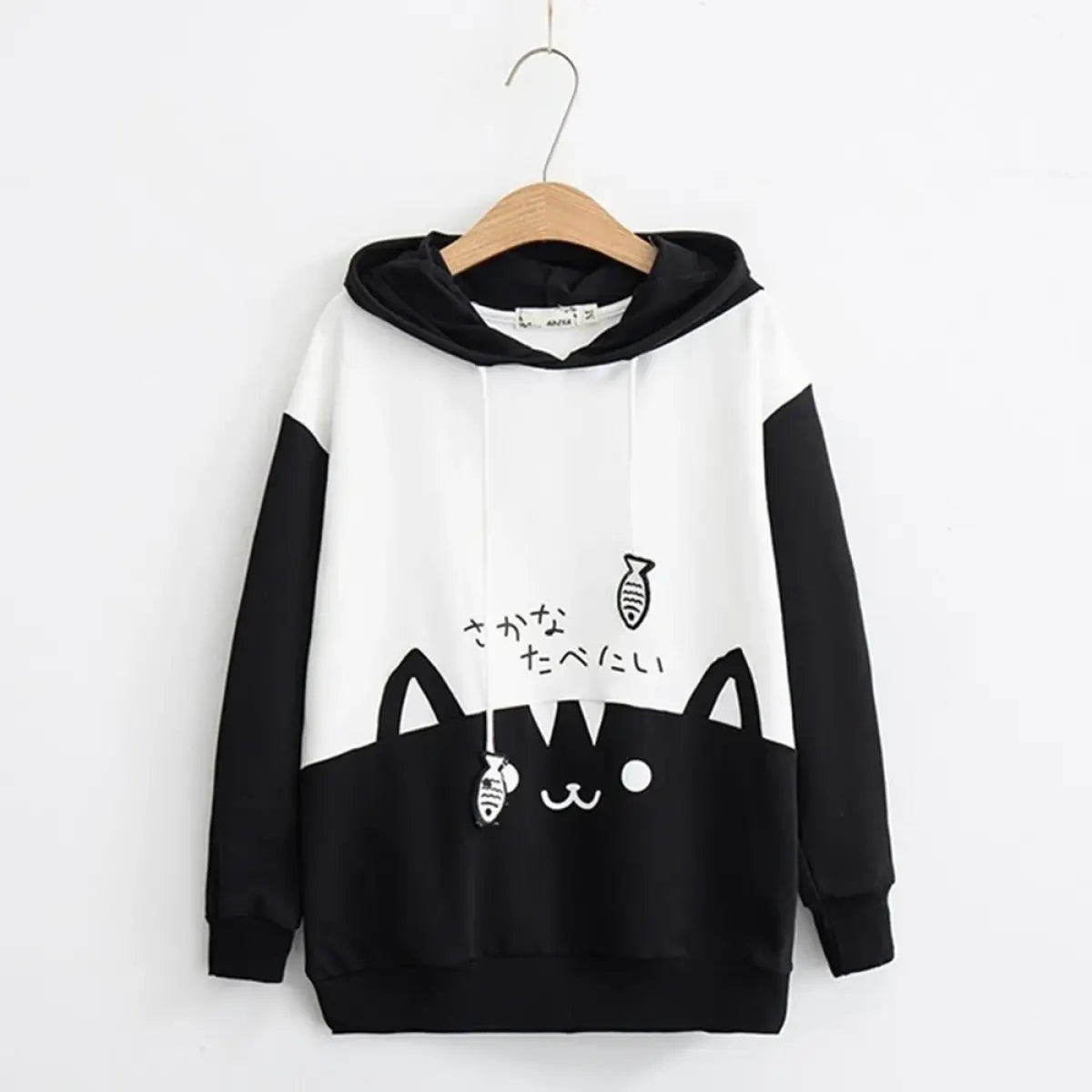 Casual Long Sleeve Cat Print Sweatshirt
