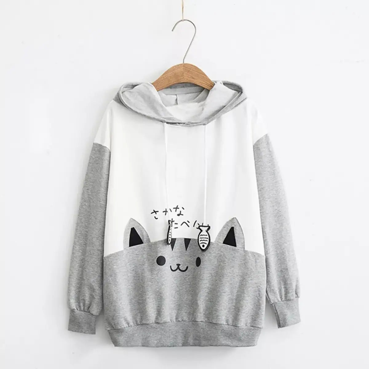 Casual Long Sleeve Cat Print Sweatshirt