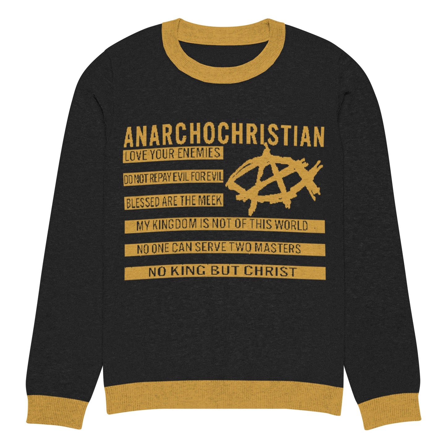 AnarchoChristian No King but Christ Knitted Ugly Christmas Sweater