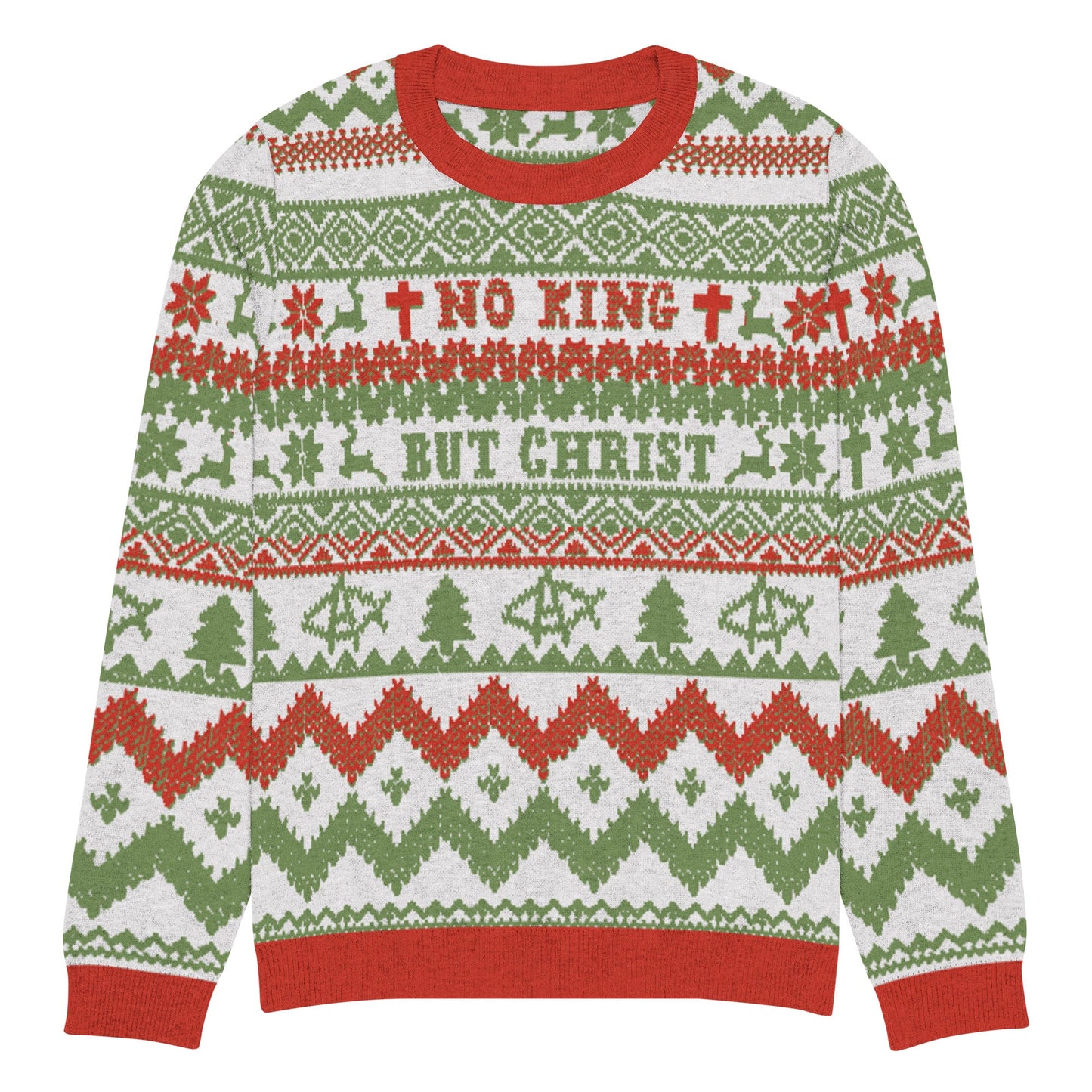 AnarchoChristian No King but Christ Knitted Ugly Christmas Sweater