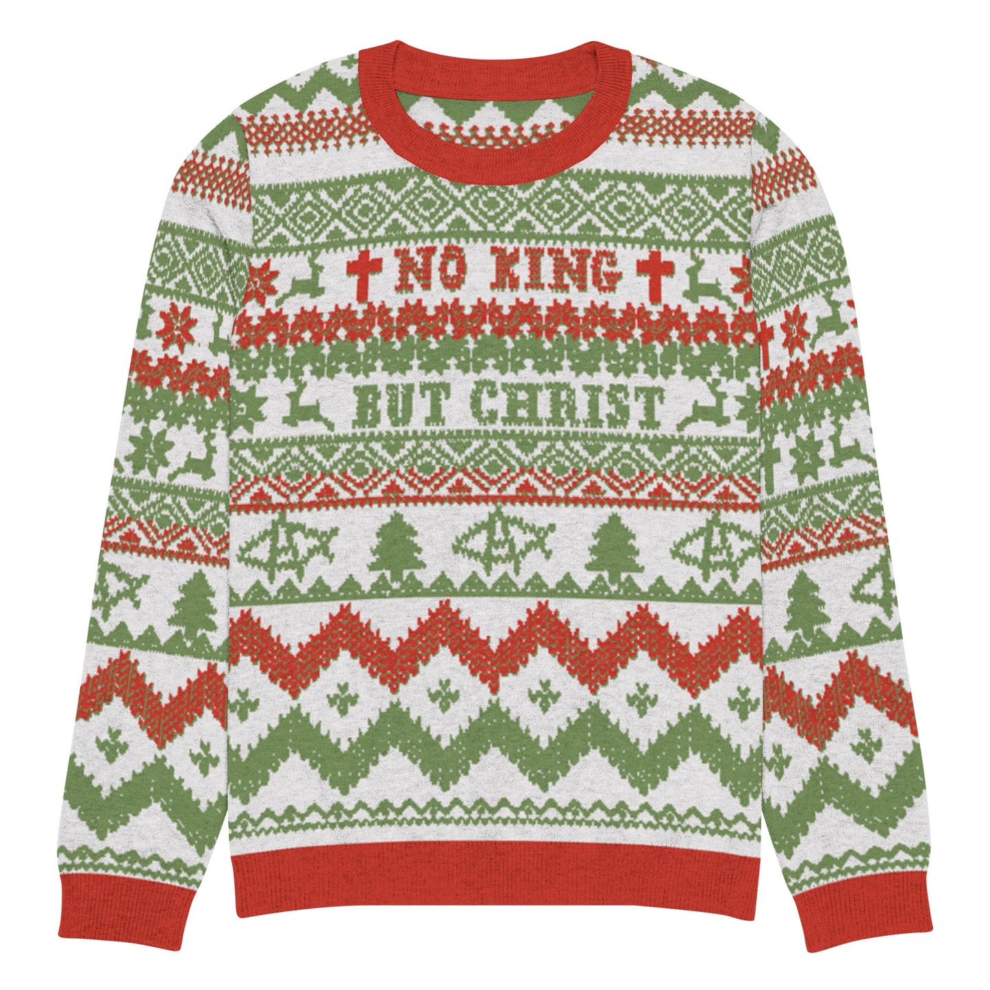 AnarchoChristian No King but Christ Knitted Ugly Christmas Sweater