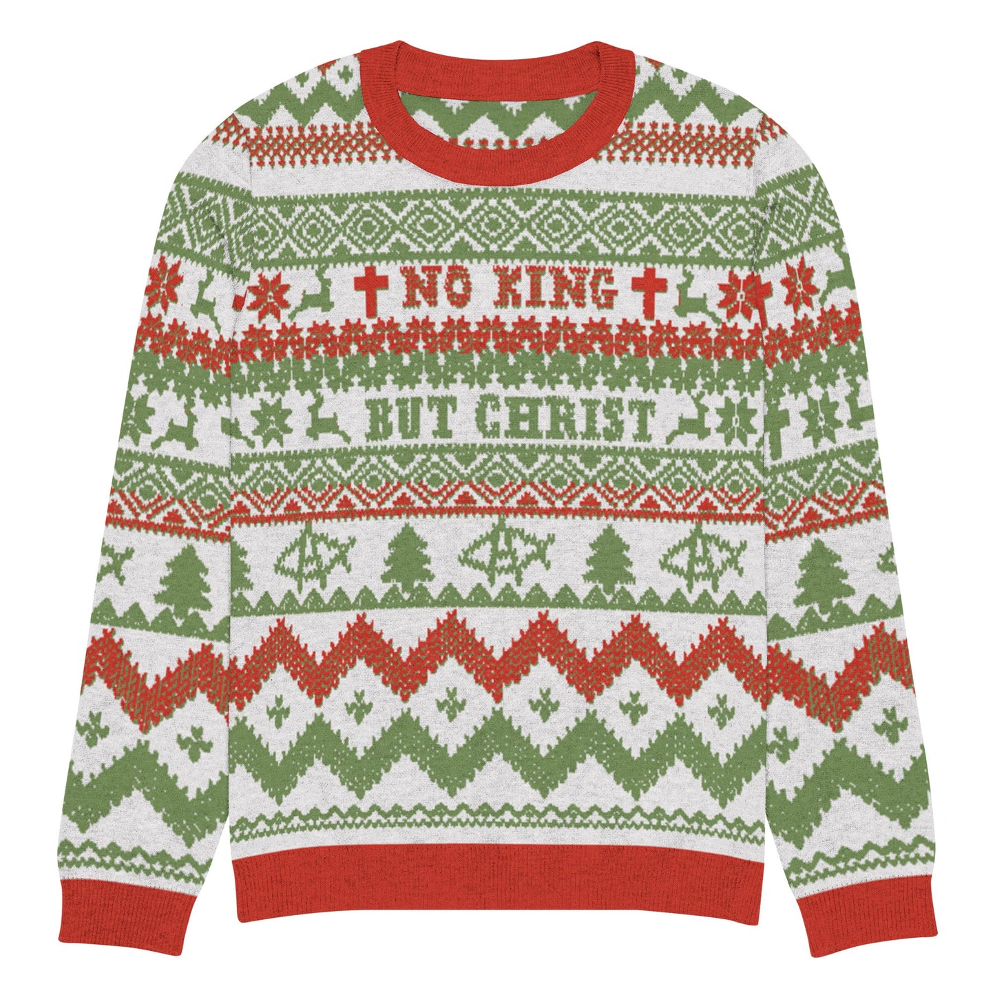 AnarchoChristian No King but Christ Knitted Ugly Christmas Sweater