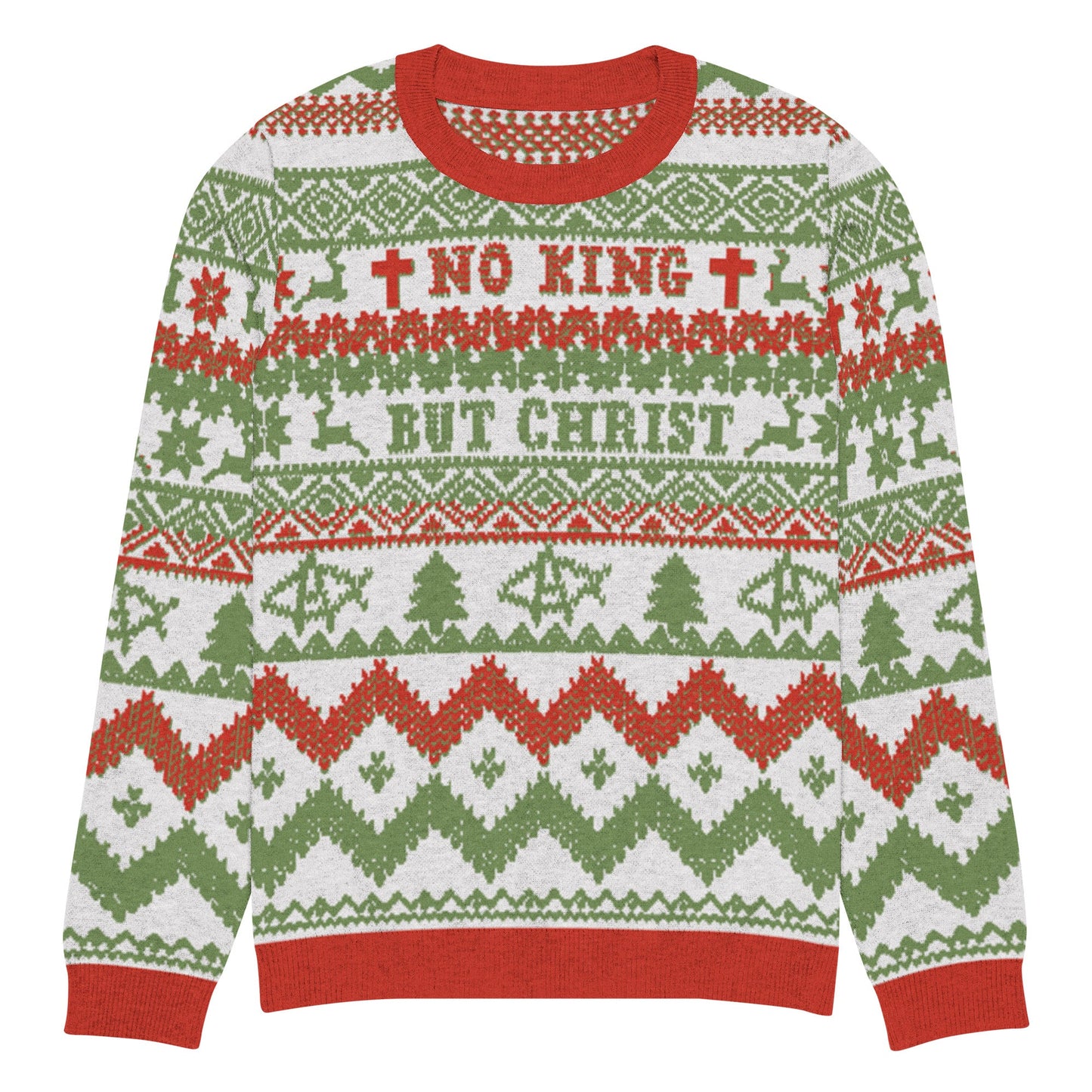 AnarchoChristian No King but Christ Knitted Ugly Christmas Sweater