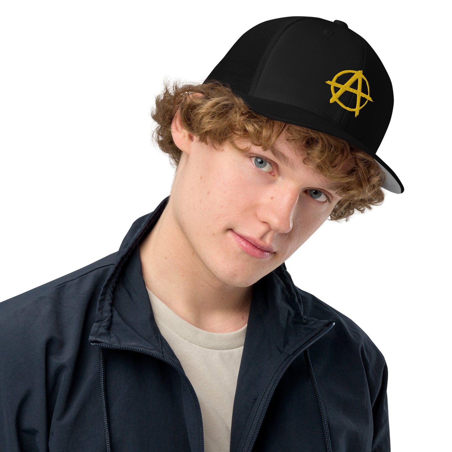 Ancap Anarchy Anarchocapitalism Black & Yellow Closed-back trucker cap
