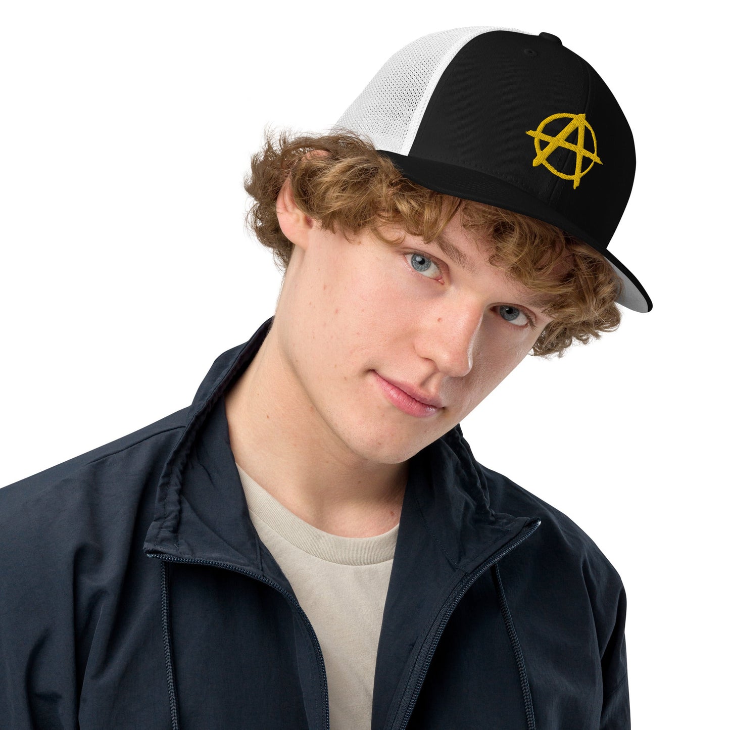 Ancap Anarchy Anarchocapitalism Black & Yellow Closed-back trucker cap