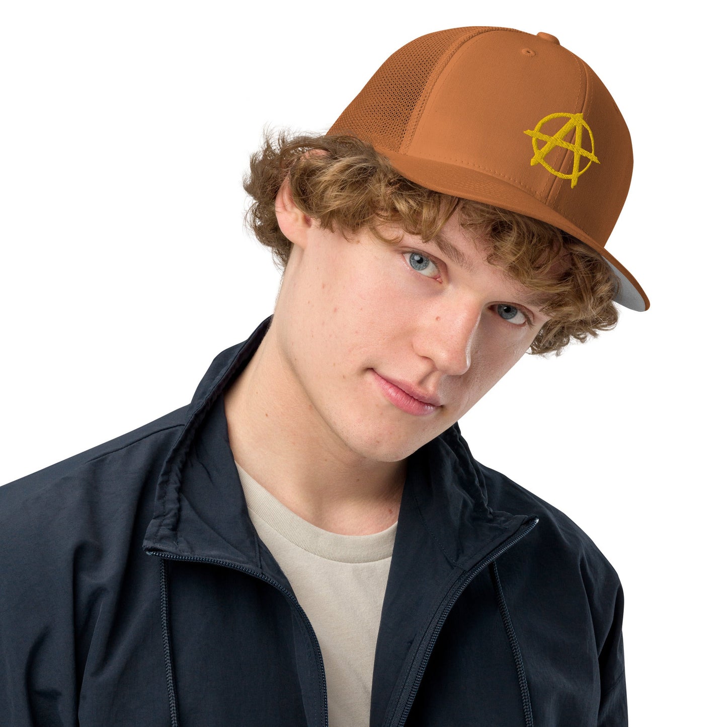 Ancap Anarchy Anarchocapitalism Black & Yellow Closed-back trucker cap