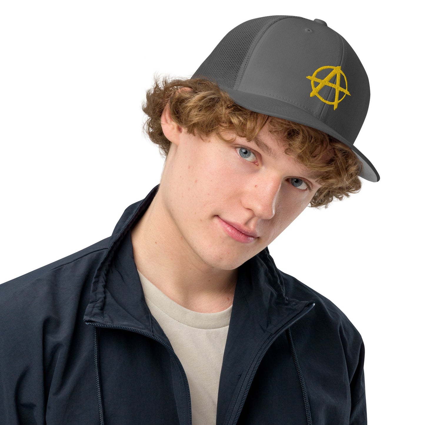 Ancap Anarchy Anarchocapitalism Black & Yellow Closed-back trucker cap
