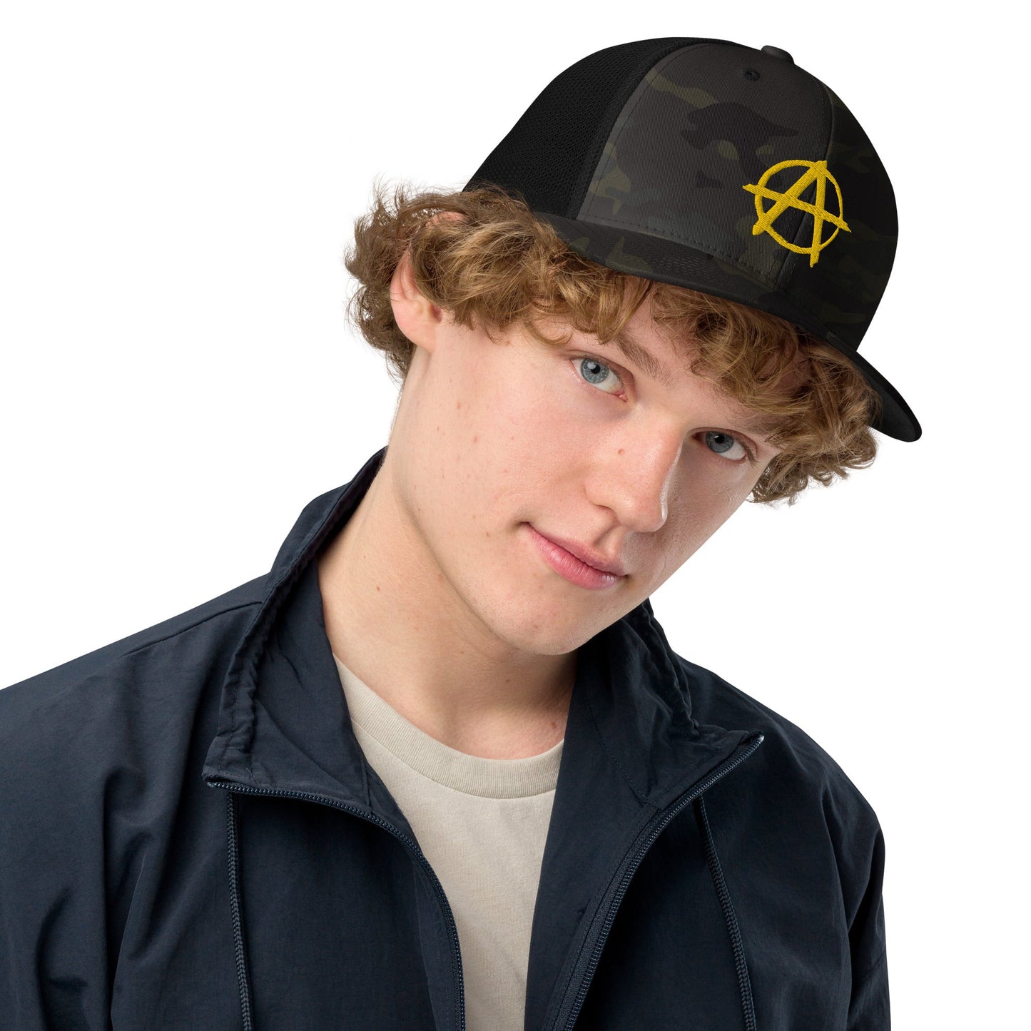 Ancap Anarchy Anarchocapitalism Black & Yellow Closed-back trucker cap