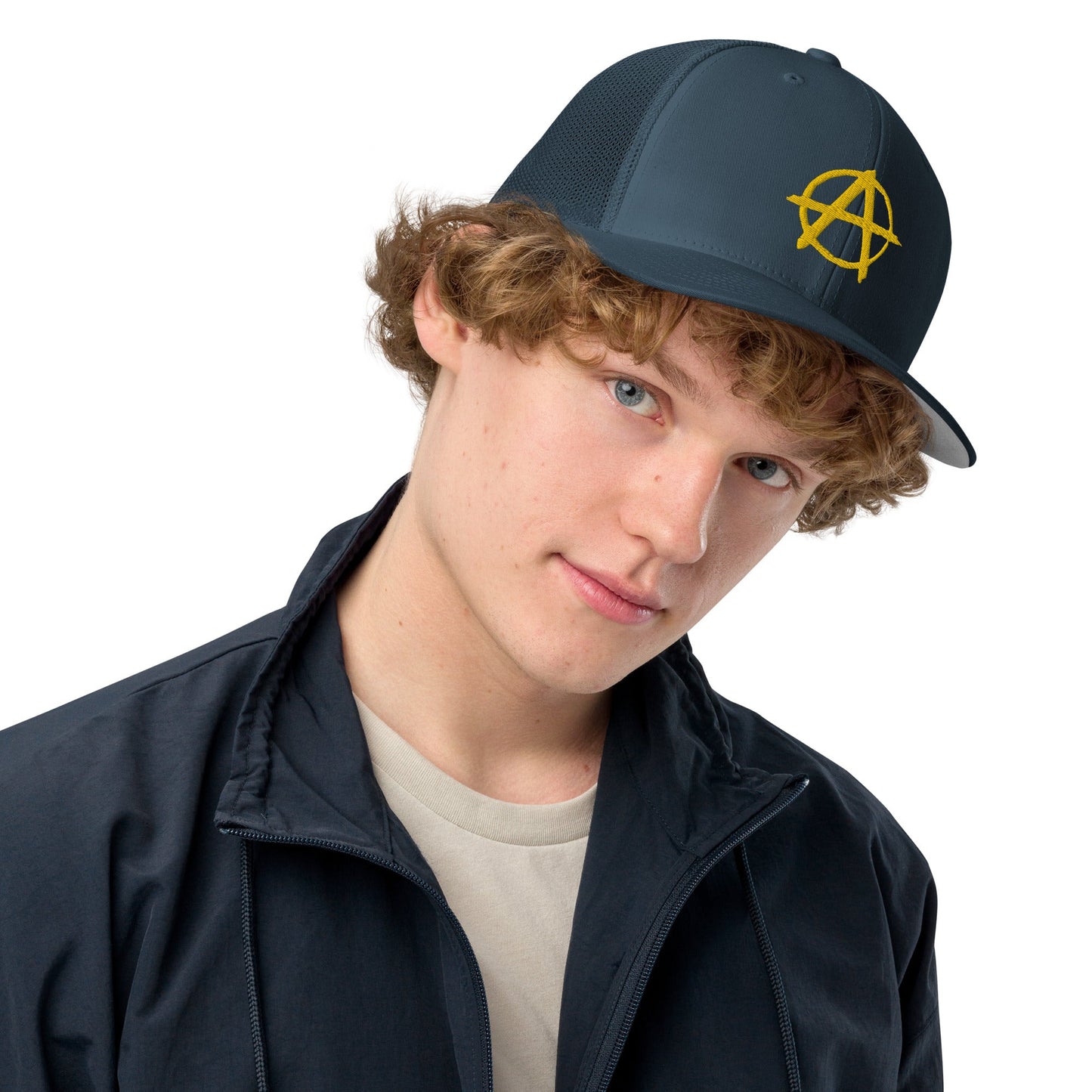 Ancap Anarchy Anarchocapitalism Black & Yellow Closed-back trucker cap