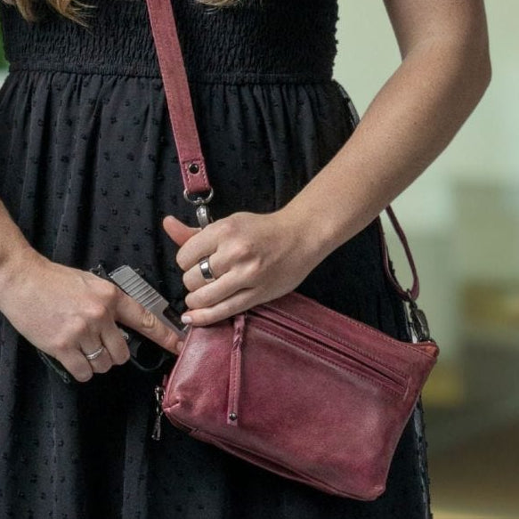 Concealed Carry Amelia Leather Crossbody by Lady Conceal
