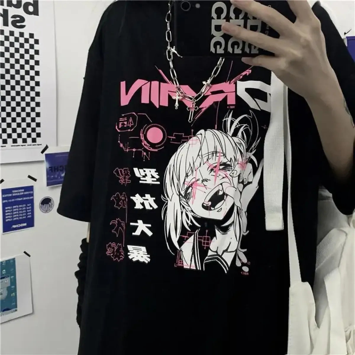 Cyber Pop Fantasy Tee β Vibrant Neon Anime Streetwear Shirt