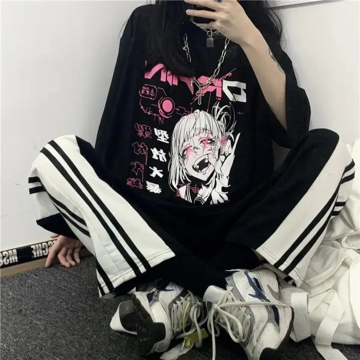 Cyber Pop Fantasy Tee β Vibrant Neon Anime Streetwear Shirt