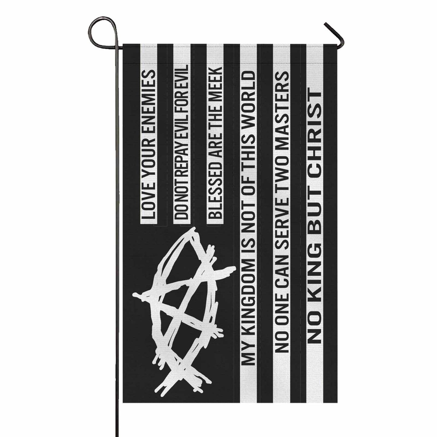 AnarchoChristian - No King But Christ Double-Sided Flag