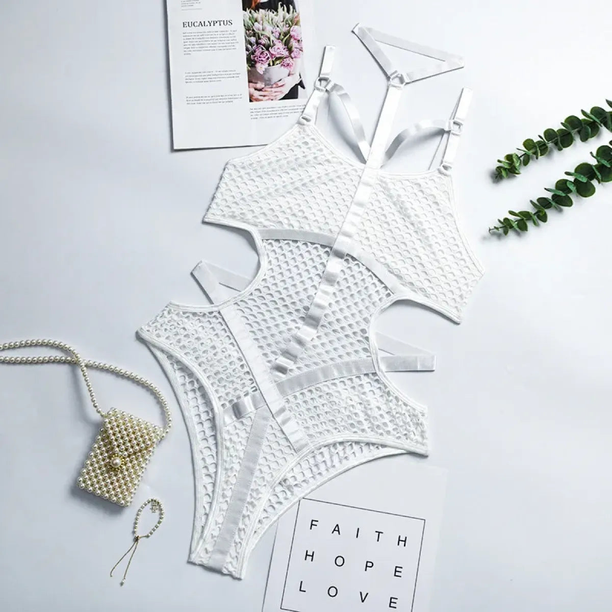 Sexy Dark Academia Gothic Hollow-Out Bodysuit