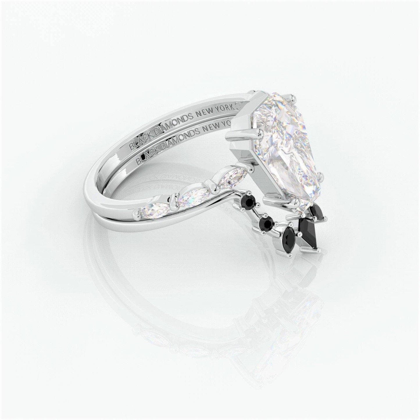 Devoted To You- Limited Coffin Cut Diamond Gothic Ring Set