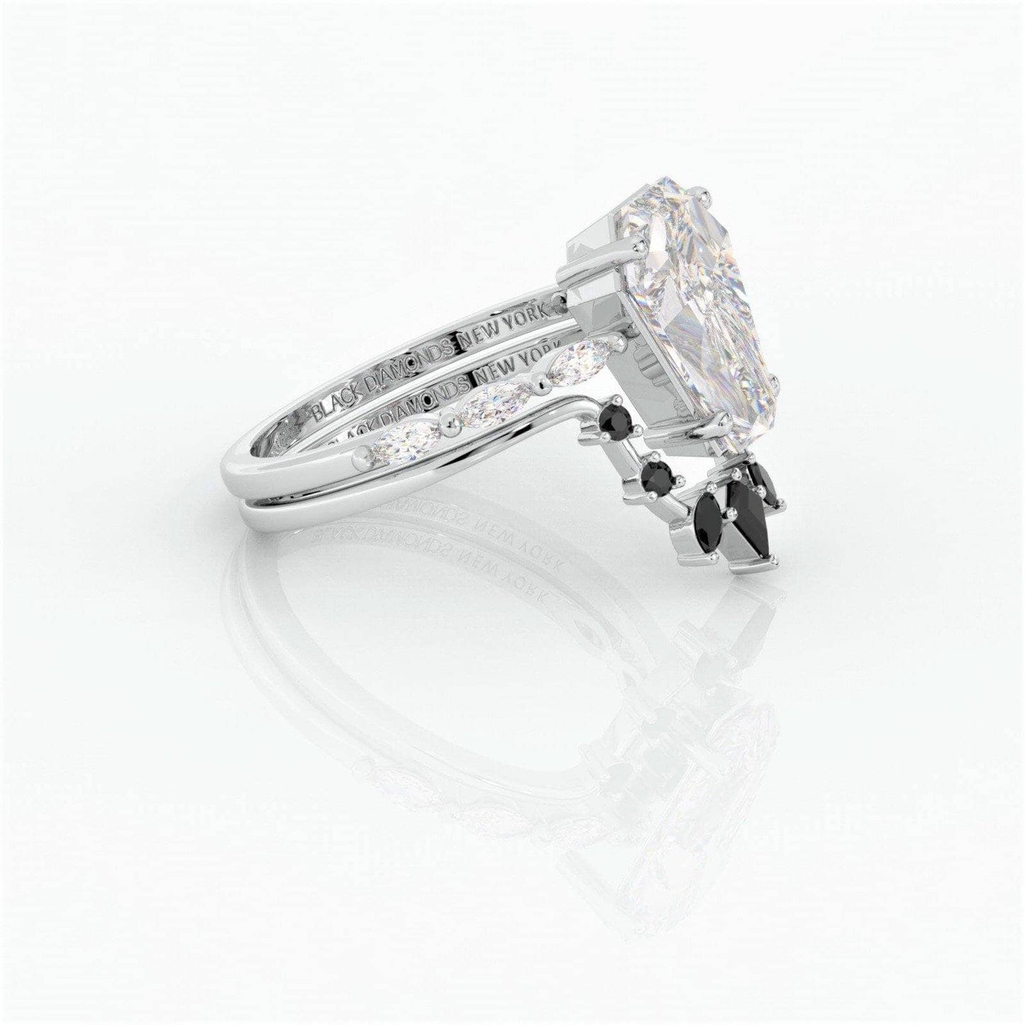 Devoted To You- Limited Coffin Cut Diamond Gothic Ring Set