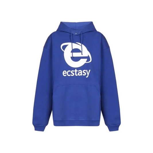 Ecstasy Print Oversized Hoodie - Harajuku Streetwear Pullover for Men & Women