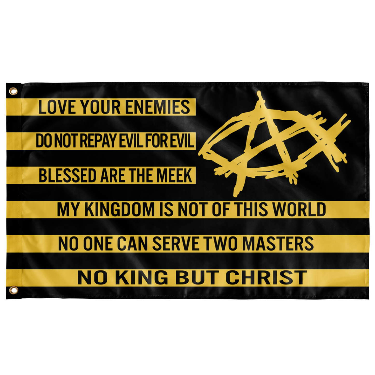 AnarchoChristian - No King But Christ Single-Sided Flag