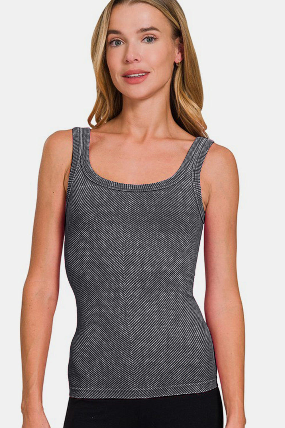 Zenana Ribbed Scoop Neck Tank for Stylish Layering