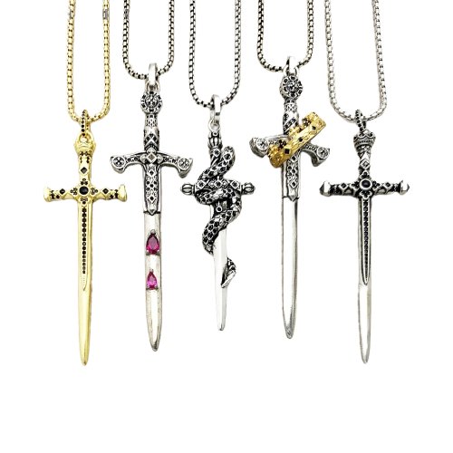 European Style Gothic Sword Link Chain Necklace