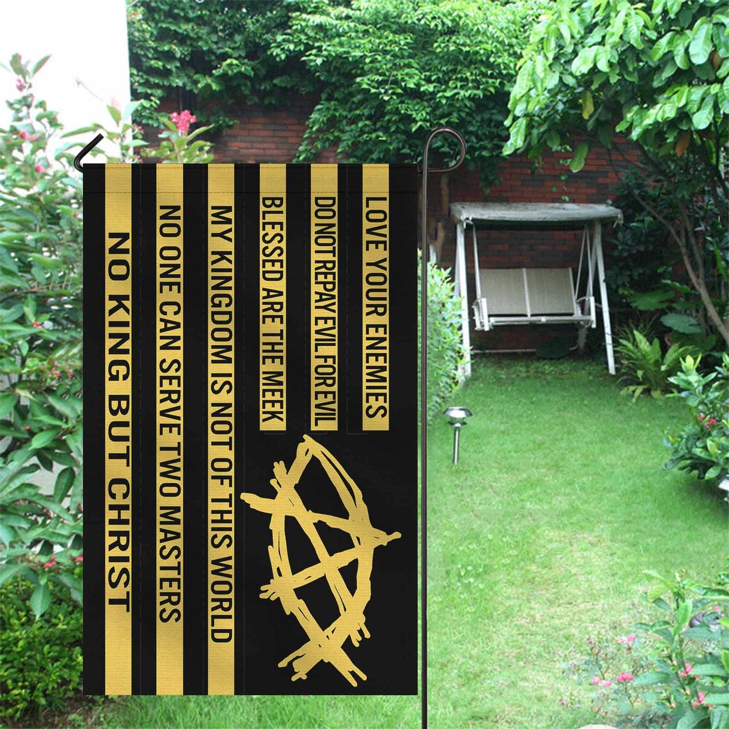 AnarchoChristian - No King But Christ Double-Sided Flag