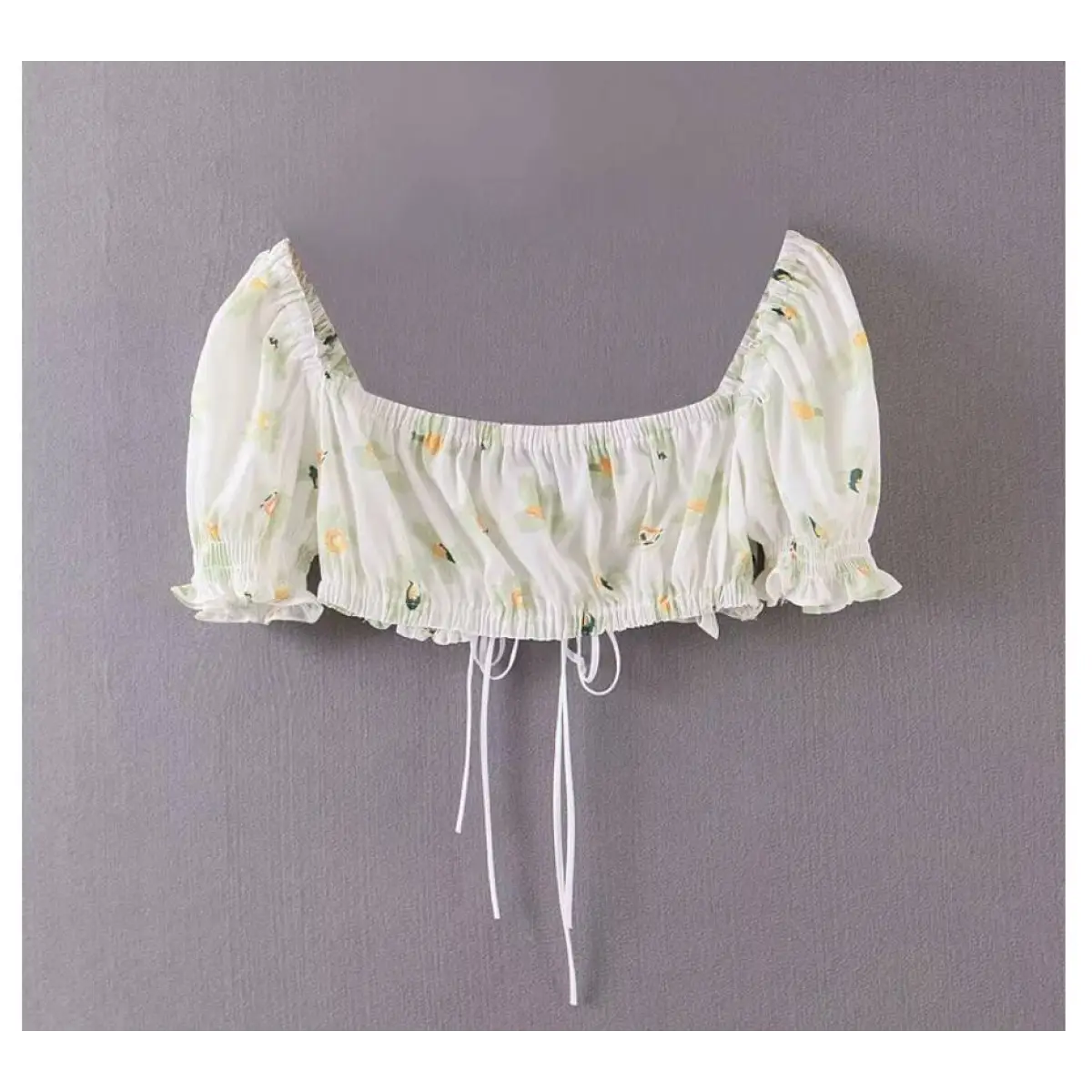 Women's Floral Printed Chiffon Crop Top