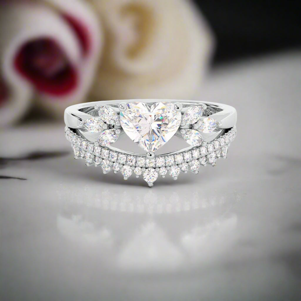 Forever In My Heart- 1.25ct Heart Cut Diamond Gothic Promise Ring