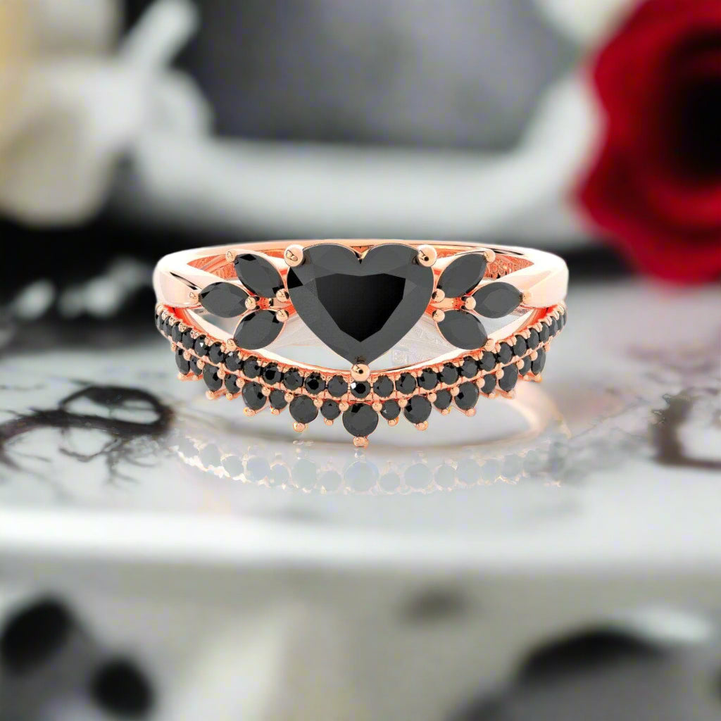 Forever In My Heart- 1.25ct Heart Cut Diamond Gothic Promise Ring