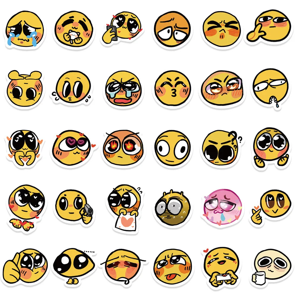 Funny Face Waterproof Graffiti Stickers - Aesthetic Luggage & Laptop Decals