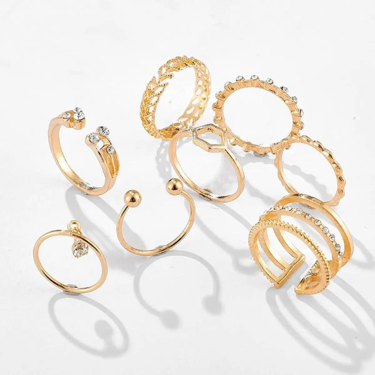Geometric Patterned Rings Set