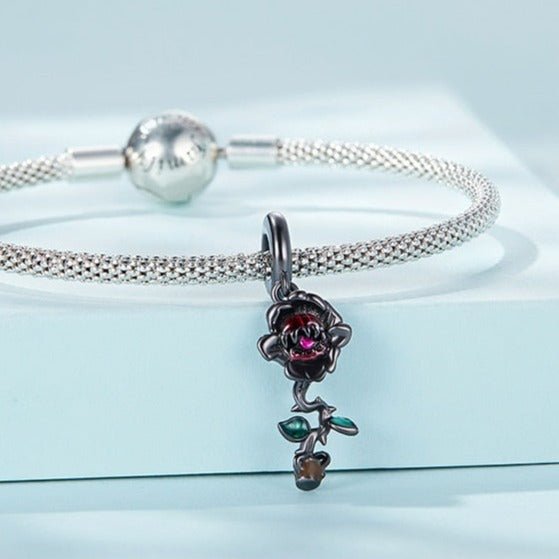 Gothic Black Moon Rose & Butterfly Charm Series