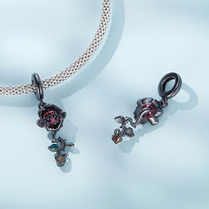 Gothic Black Moon Rose & Butterfly Charm Series