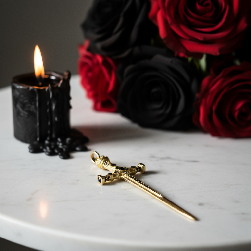 Gothic European Style Sword & Knight Skull with Crown Pendants