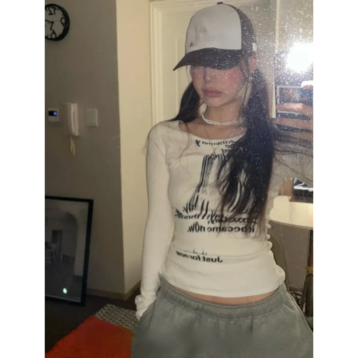 Graffiti Letter Print Crop Top: Y2K Aesthetic