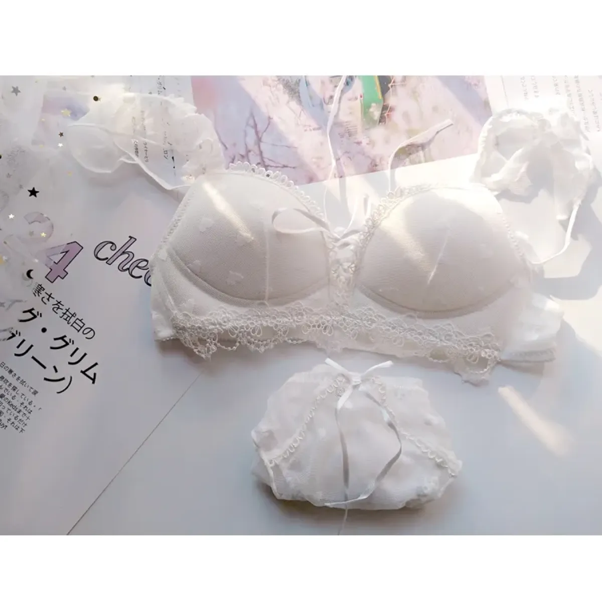 Harajuku Kawaii Fashion Japanese Heart Lace Lingerie Set
