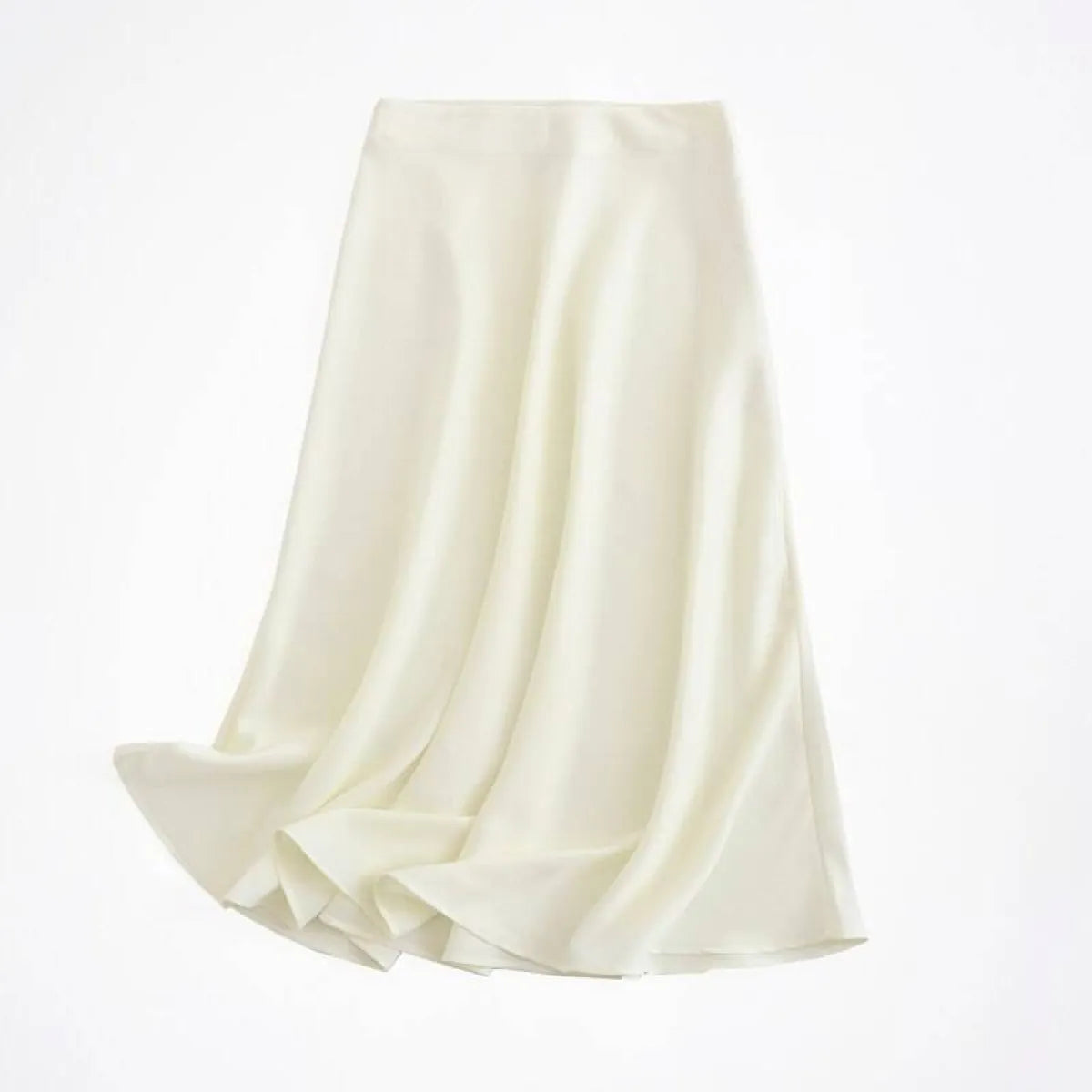 High-rise A-line Satin Skirt