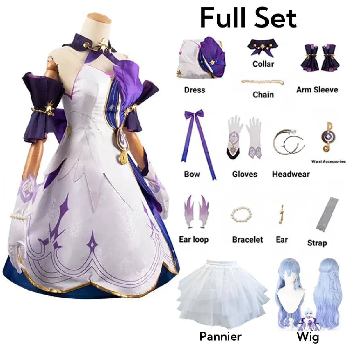 Honkai Star Rail Robin Cosplay Costume – Dress, Wig, Wings & Accessories