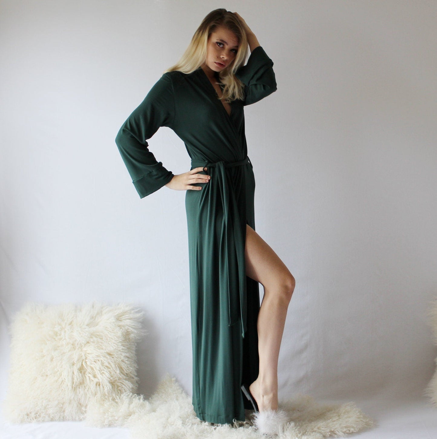 Womens Long Bamboo Robe