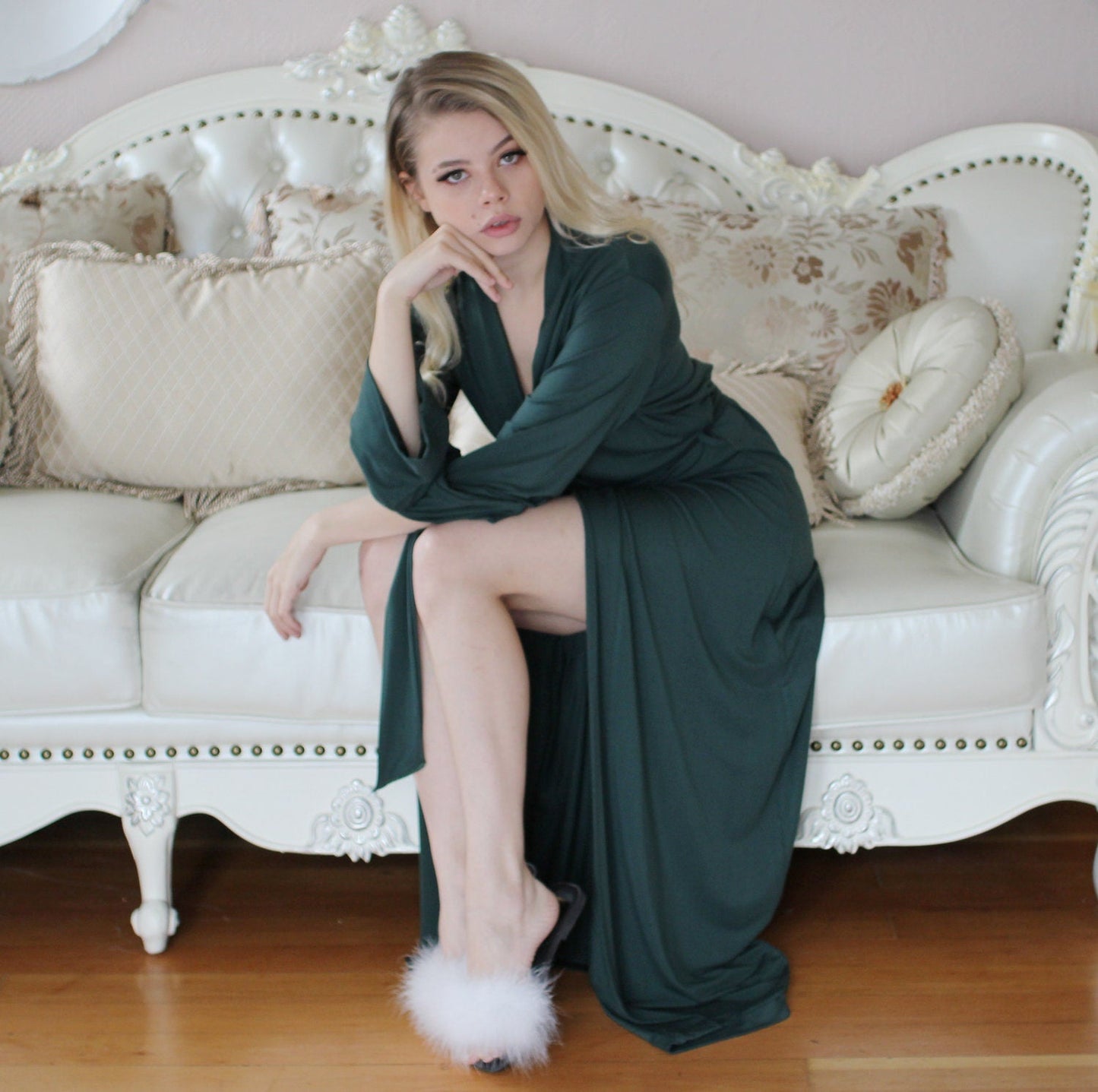 Womens Long Bamboo Robe