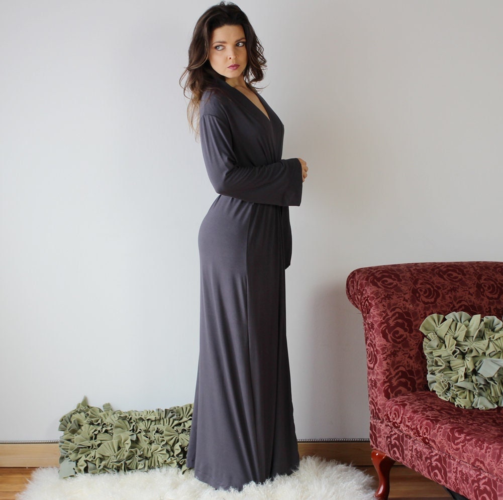 Womens Full Length Robe with long sleeves