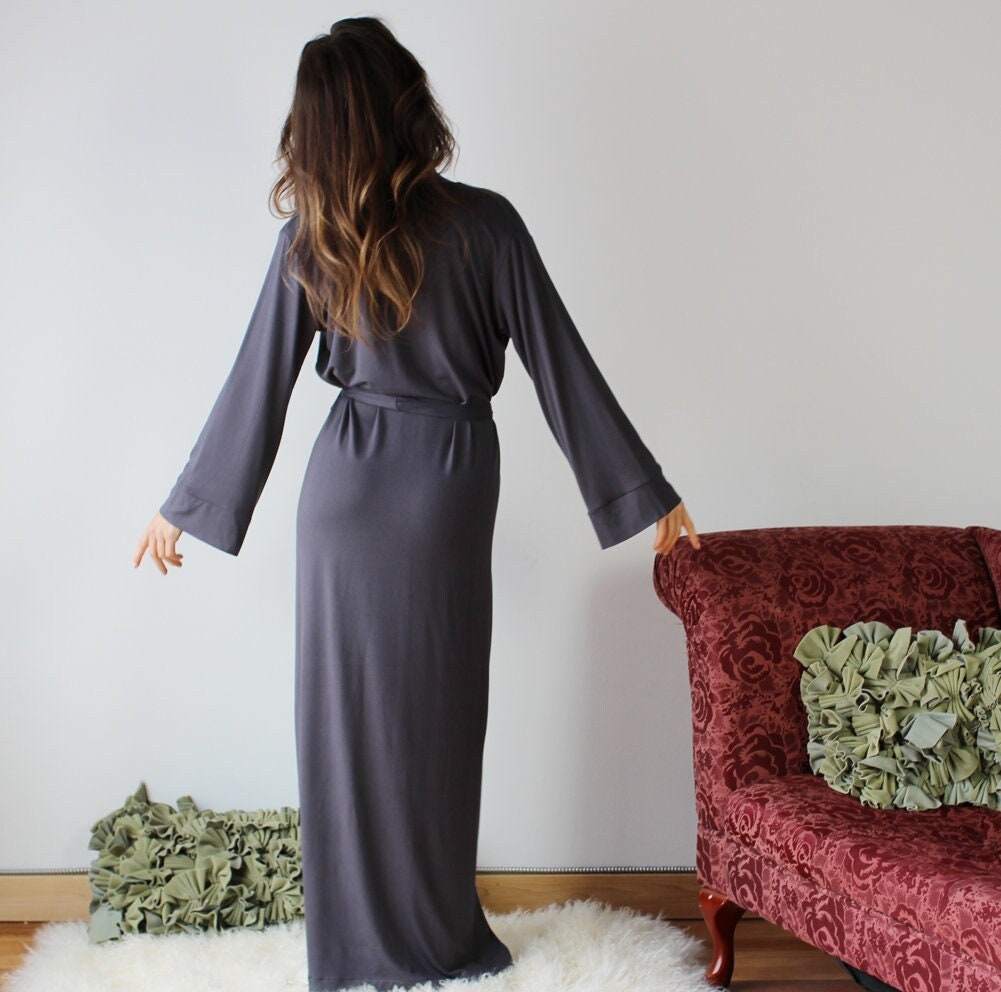 Womens Full Length Robe with long sleeves