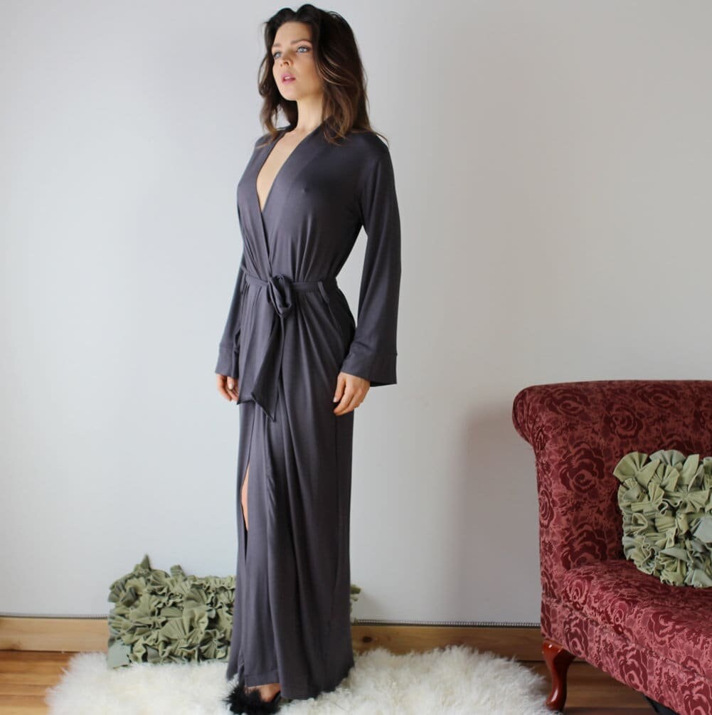 Womens Full Length Robe with long sleeves