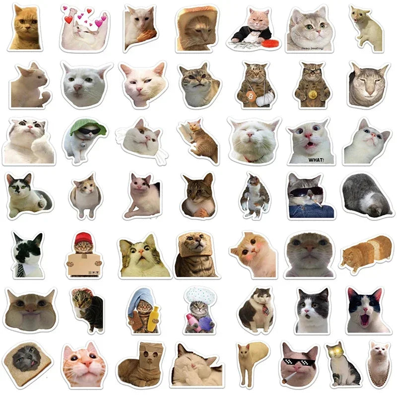 Kawaii Cat Mood Stickers - Aesthetic Decor for DIY & More