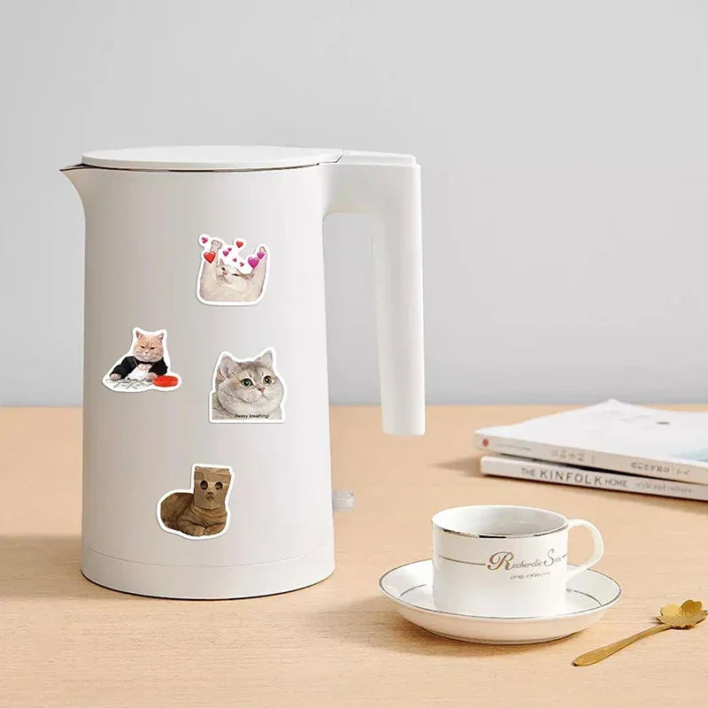 Kawaii Cat Mood Stickers - Aesthetic Decor for DIY & More