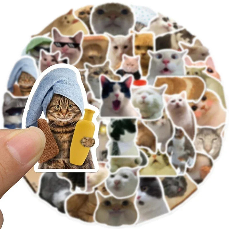 Kawaii Cat Mood Stickers - Aesthetic Decor for DIY & More