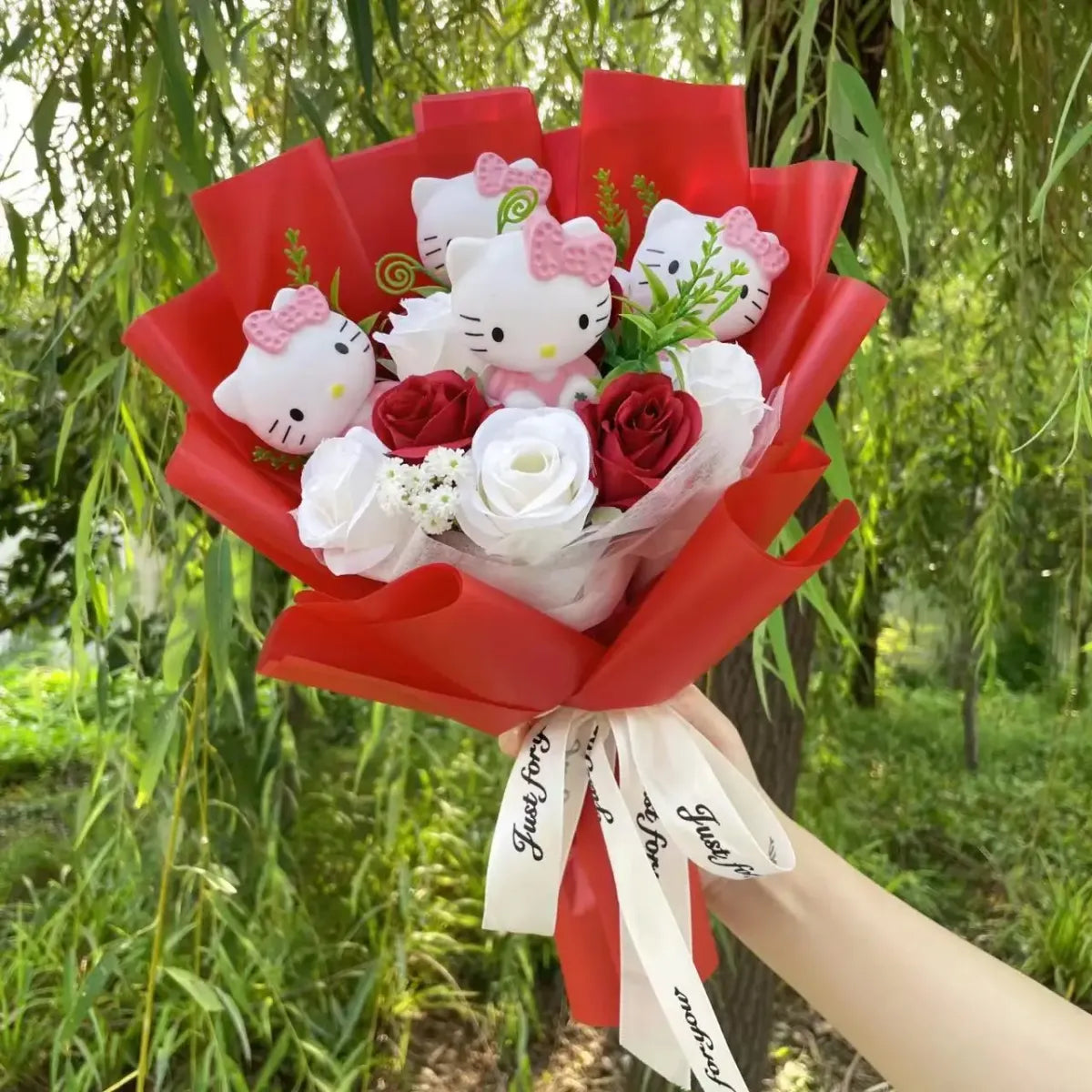 Hello Kitty Doll & Flower Bouquet – Valentine Gift for Girls