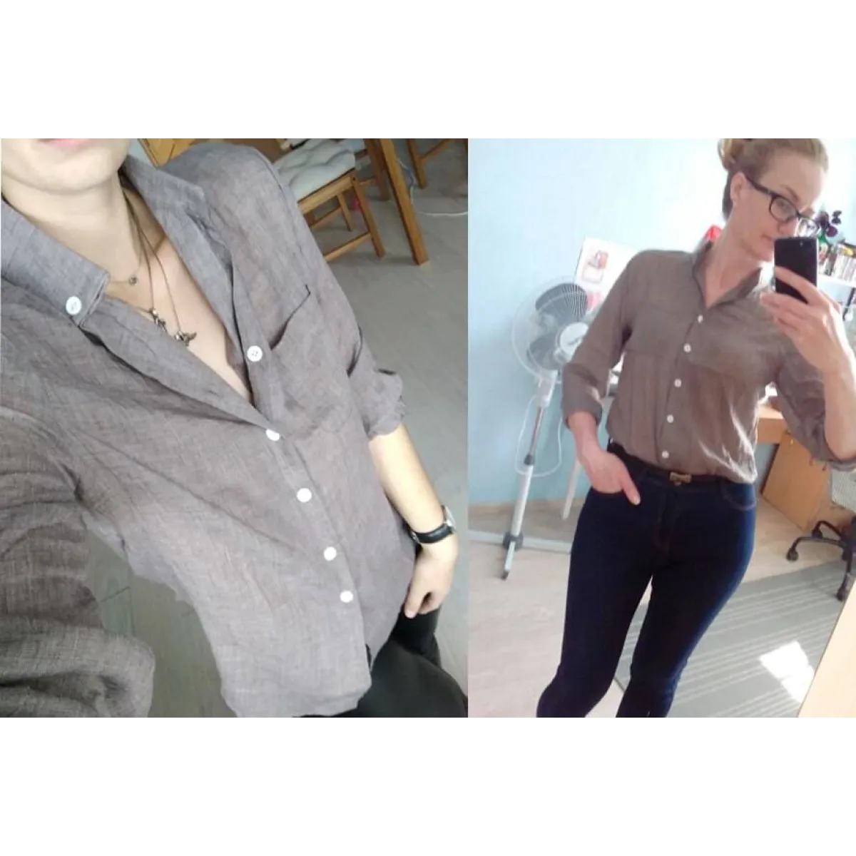 Long Sleeve Linen Blouse