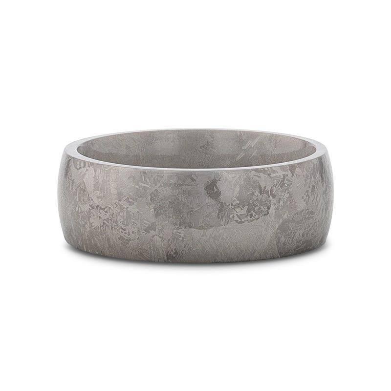 MAGELLANIC Domed Titanium Ring with Meteorite Pattern – 8mm